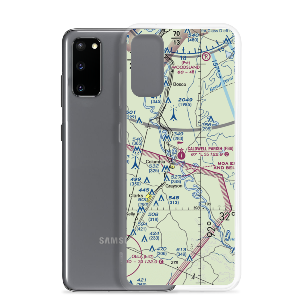 Caldwell Parish Airport (F86) VFR Sectional Samsung Case Samsung Galaxy S20 model shown