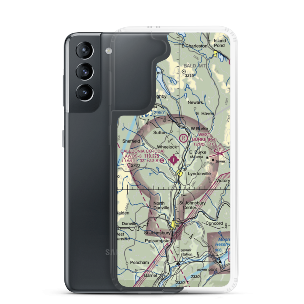 Caledonia County Airport (CDA) VFR Sectional Samsung Case Samsung Galaxy S21 model shown