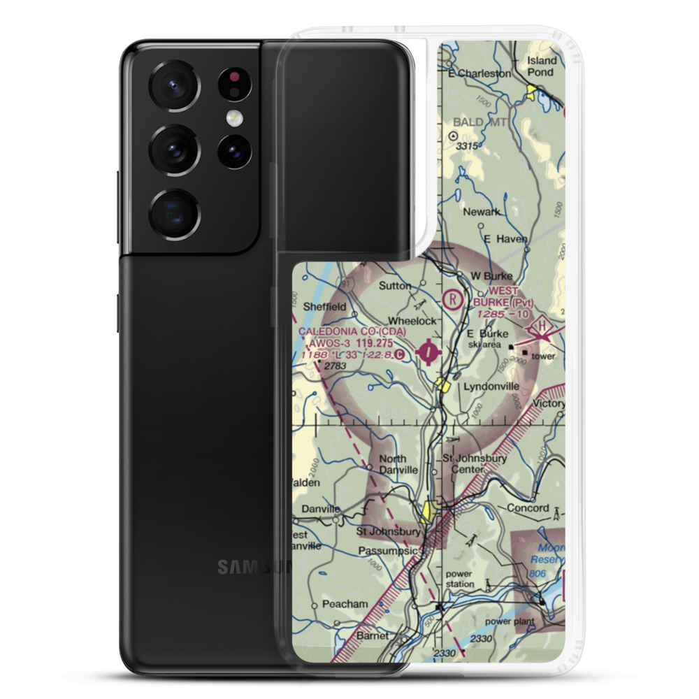 Caledonia County Airport (CDA) VFR Sectional Samsung Case Samsung Galaxy S21 Ultra model shown