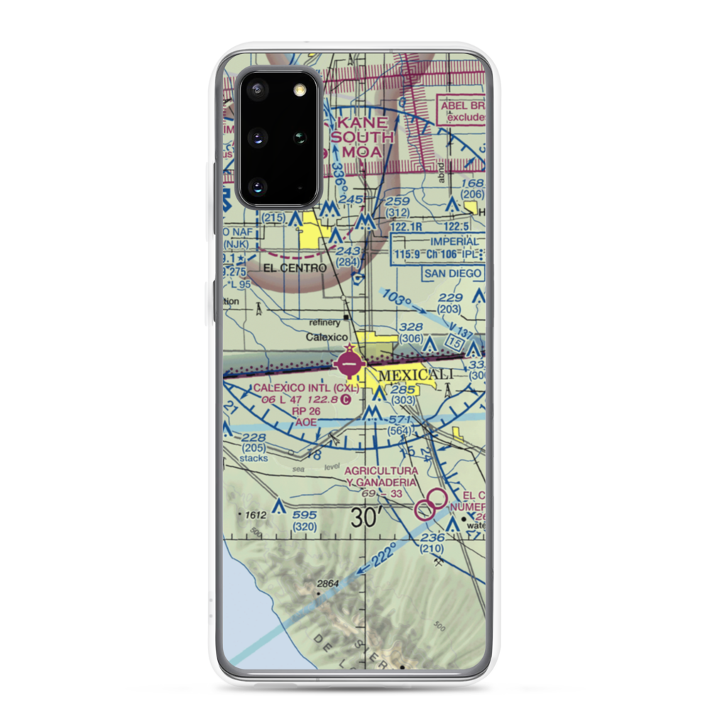 Calexico International Airport (CXL) VFR Sectional Samsung Case Samsung Galaxy S20 Plus model shown