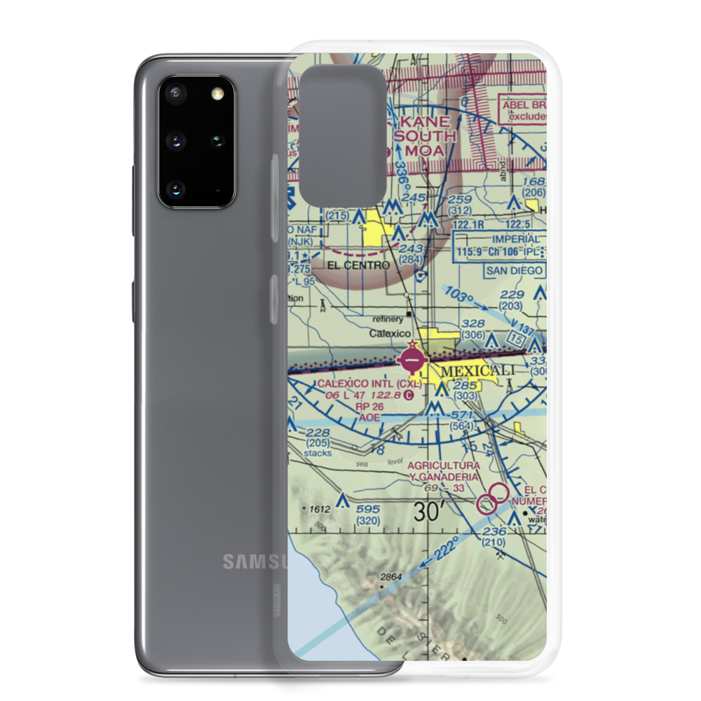Calexico International Airport (CXL) VFR Sectional Samsung Case Samsung Galaxy S20 Plus model shown