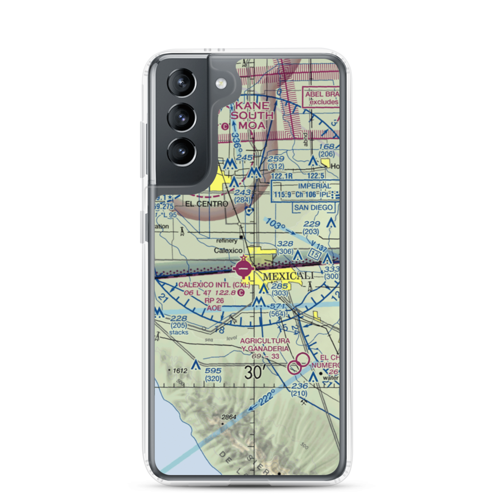 Calexico International Airport (CXL) VFR Sectional Samsung Case Samsung Galaxy S21 model shown