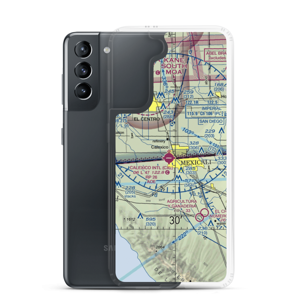 Calexico International Airport (CXL) VFR Sectional Samsung Case Samsung Galaxy S21 model shown