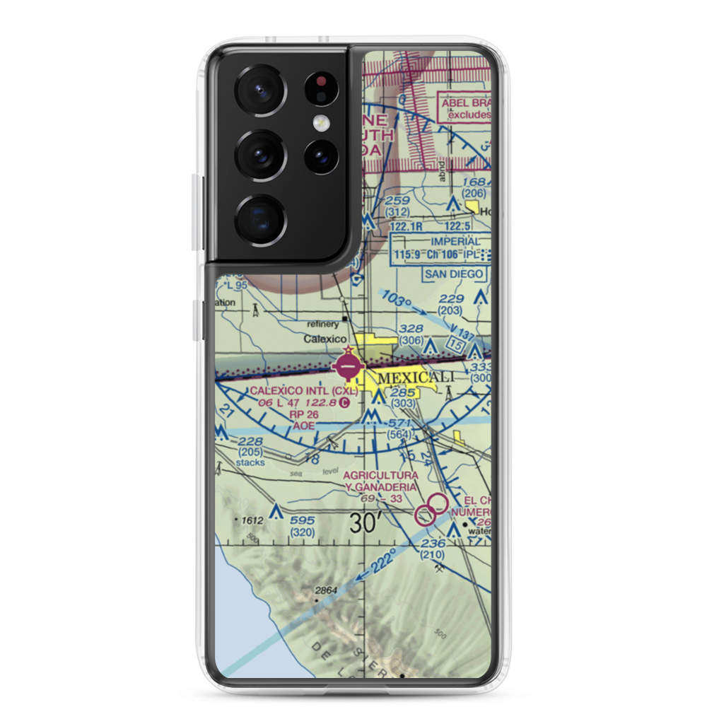 Calexico International Airport (CXL) VFR Sectional Samsung Case Samsung Galaxy S21 Ultra model shown