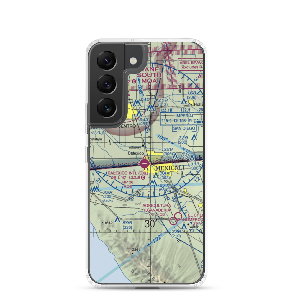Calexico International Airport (CXL) VFR Sectional Samsung Case Samsung Galaxy S22 model shown