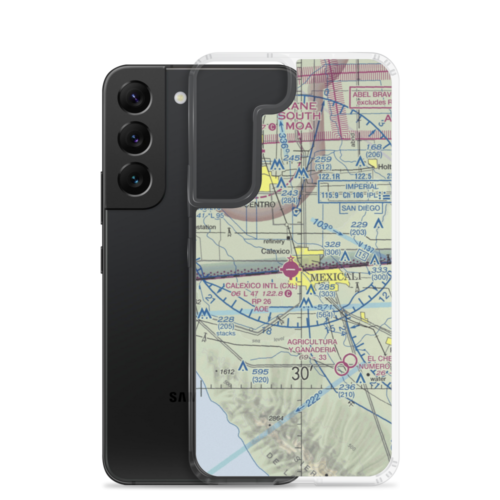 Calexico International Airport (CXL) VFR Sectional Samsung Case Samsung Galaxy S22 model shown