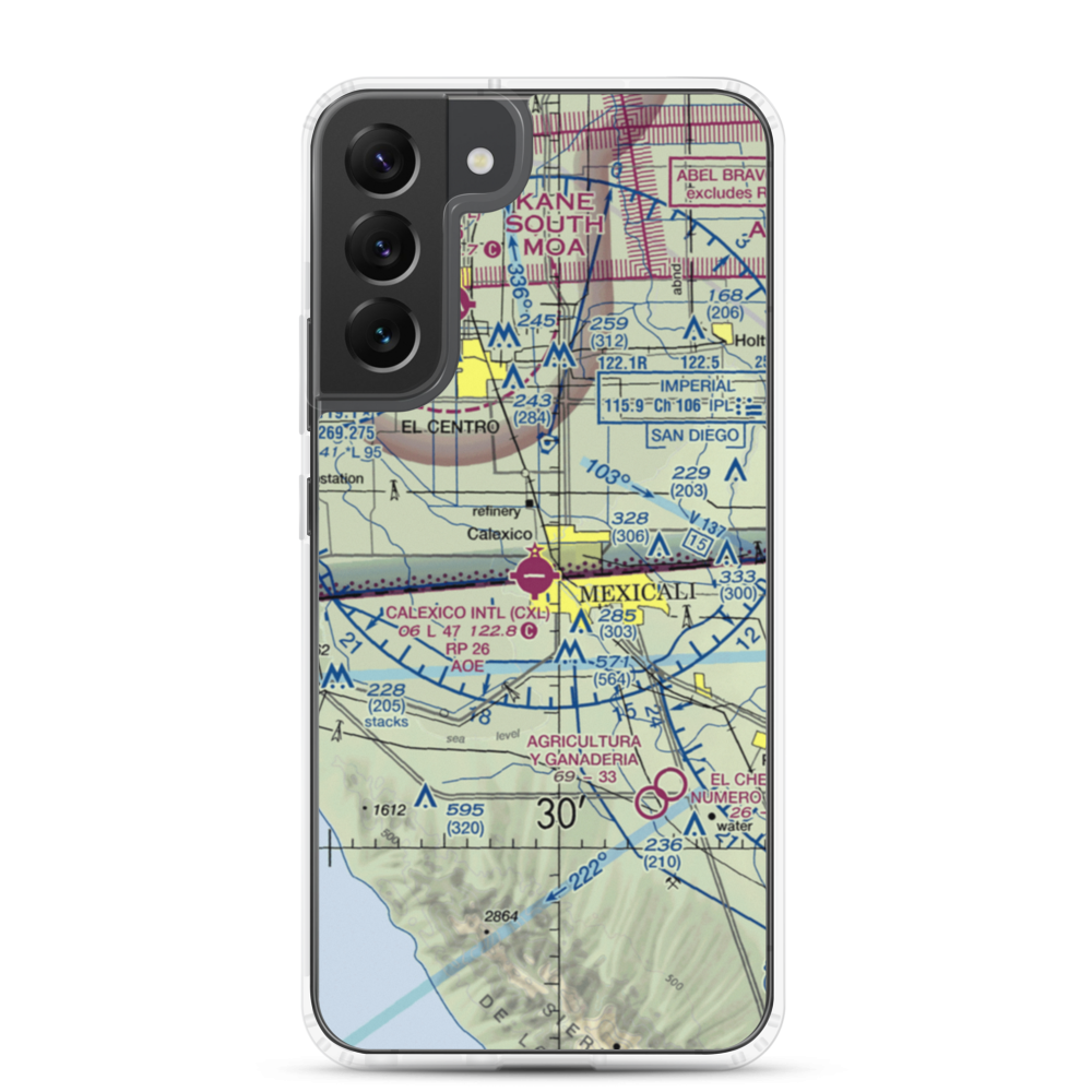 Calexico International Airport (CXL) VFR Sectional Samsung Case Samsung Galaxy S22 Plus model shown