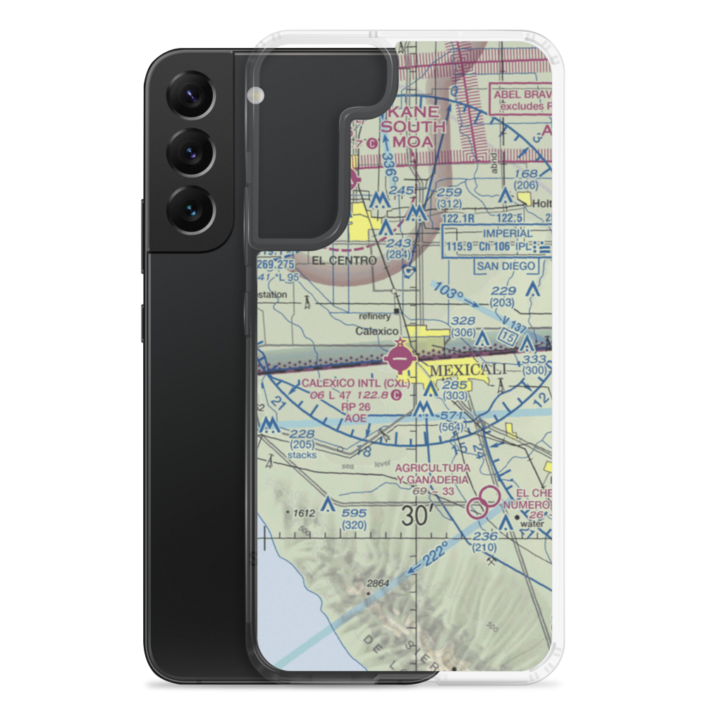 Calexico International Airport (CXL) VFR Sectional Samsung Case Samsung Galaxy S22 Plus model shown