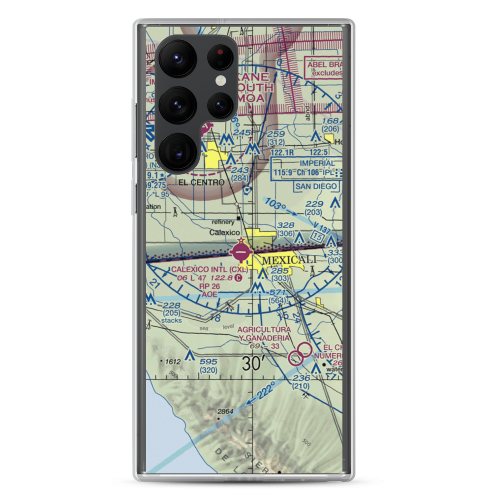 Calexico International Airport (CXL) VFR Sectional Samsung Case Samsung Galaxy S22 Ultra model shown