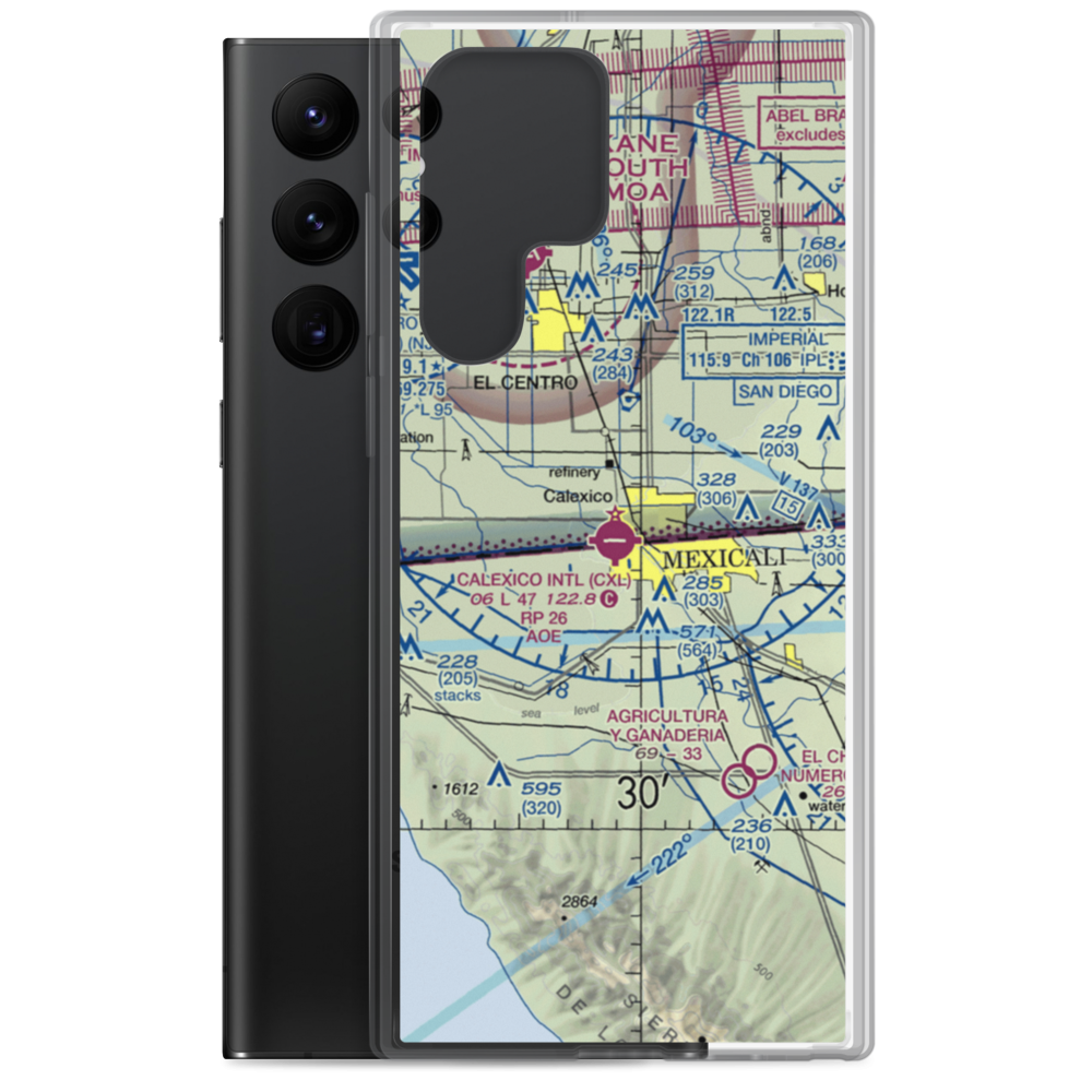 Calexico International Airport (CXL) VFR Sectional Samsung Case Samsung Galaxy S22 Ultra model shown