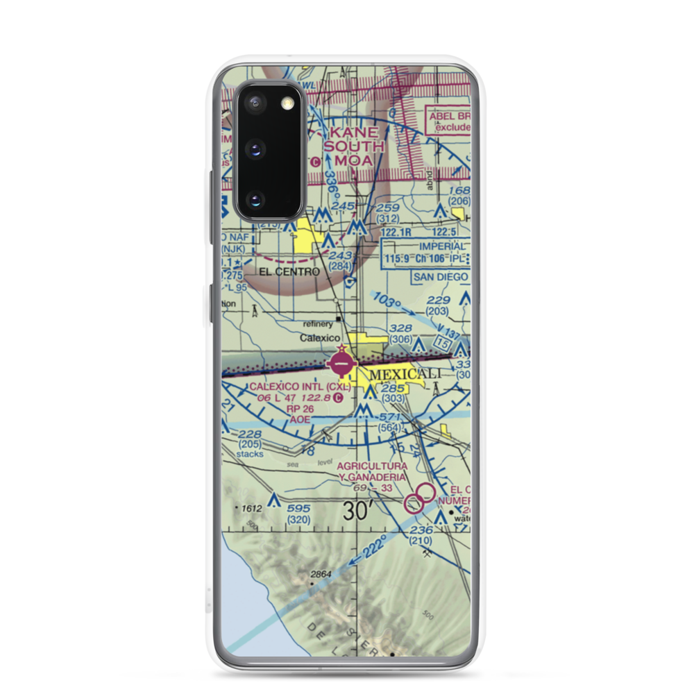 Calexico International Airport (CXL) VFR Sectional Samsung Case Samsung Galaxy S20 model shown