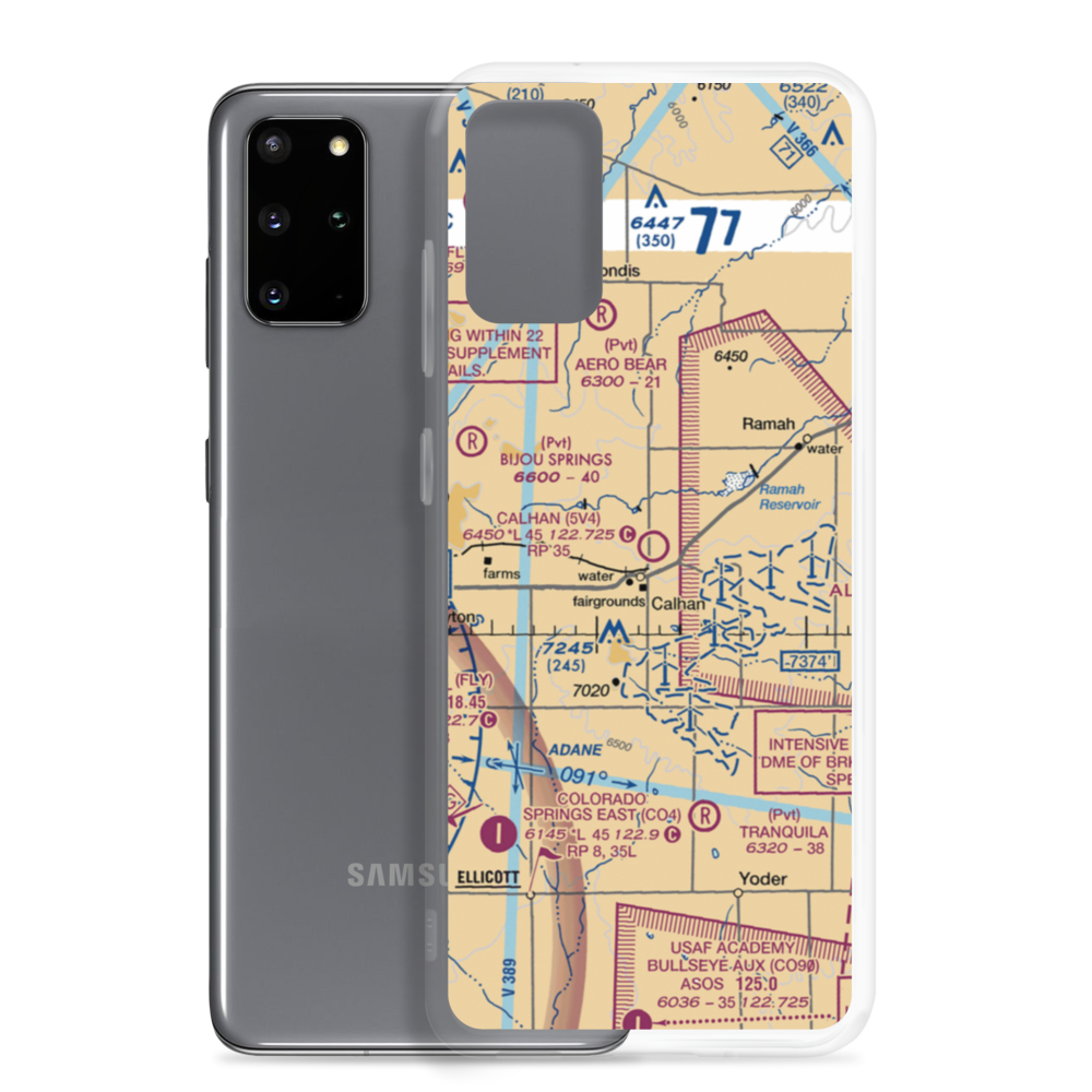Calhan Airport (5V4) VFR Sectional Samsung Case Samsung Galaxy S20 Plus model shown