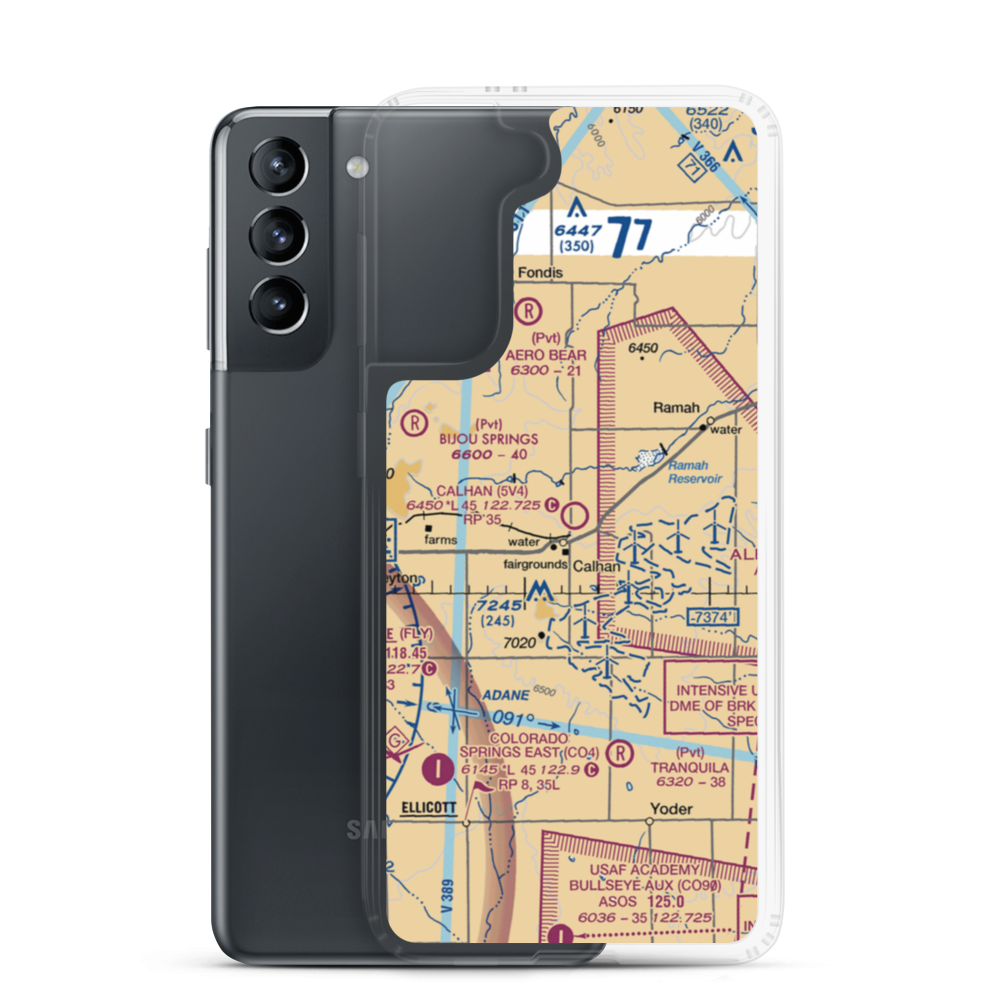 Calhan Airport (5V4) VFR Sectional Samsung Case Samsung Galaxy S21 model shown