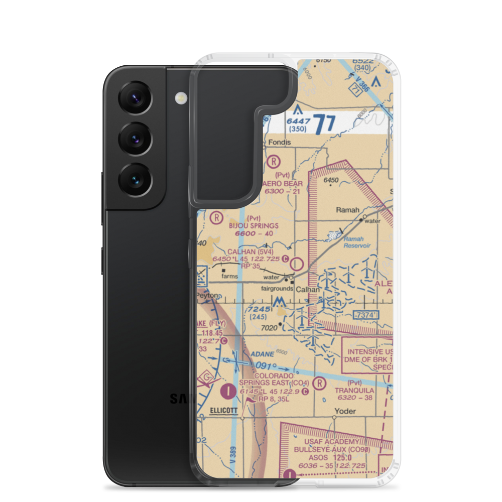 Calhan Airport (5V4) VFR Sectional Samsung Case Samsung Galaxy S22 model shown