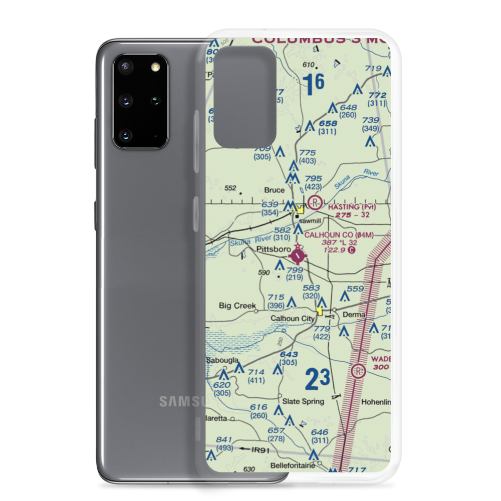 Calhoun County Airport (04M) VFR Sectional Samsung Case Samsung Galaxy S20 Plus model shown