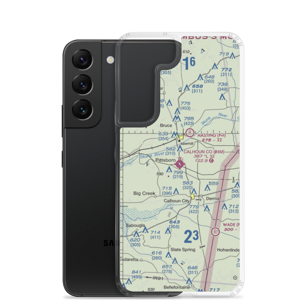 Calhoun County Airport (04M) VFR Sectional Samsung Case Samsung Galaxy S22 model shown
