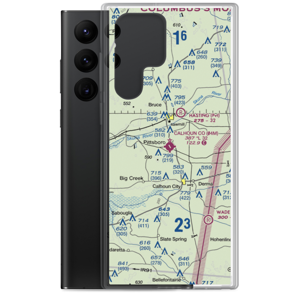 Calhoun County Airport (04M) VFR Sectional Samsung Case Samsung Galaxy S22 Ultra model shown
