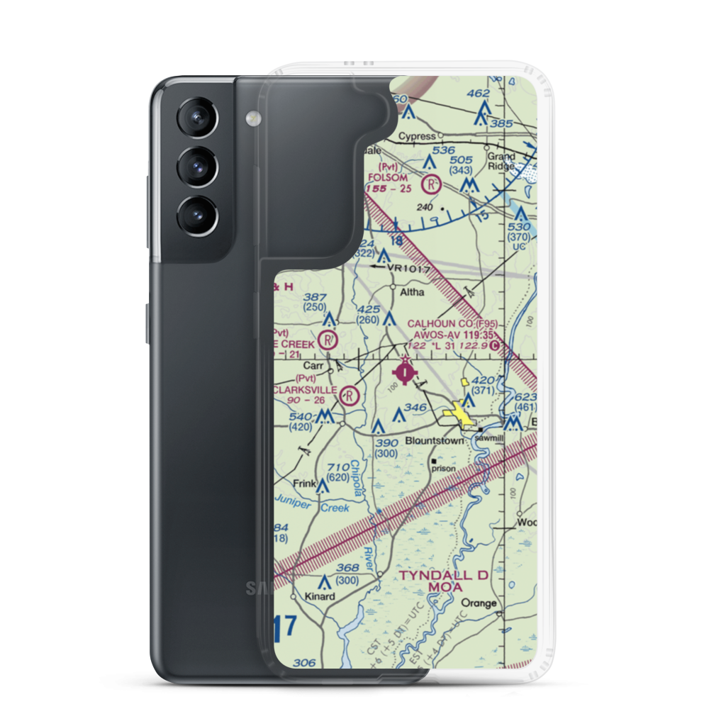 Calhoun County Airport (F95) VFR Sectional Samsung Case Samsung Galaxy S21 model shown