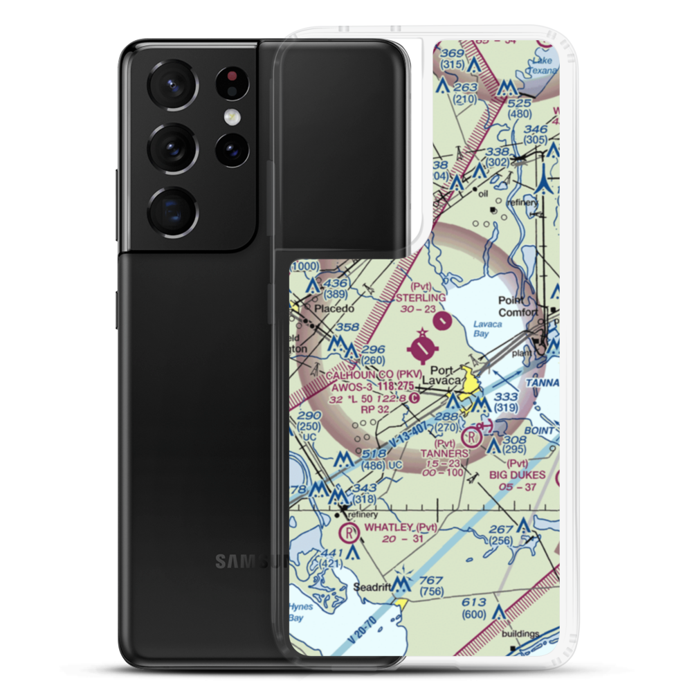 Calhoun County Airport (PKV) VFR Sectional Samsung Case Samsung Galaxy S21 Ultra model shown