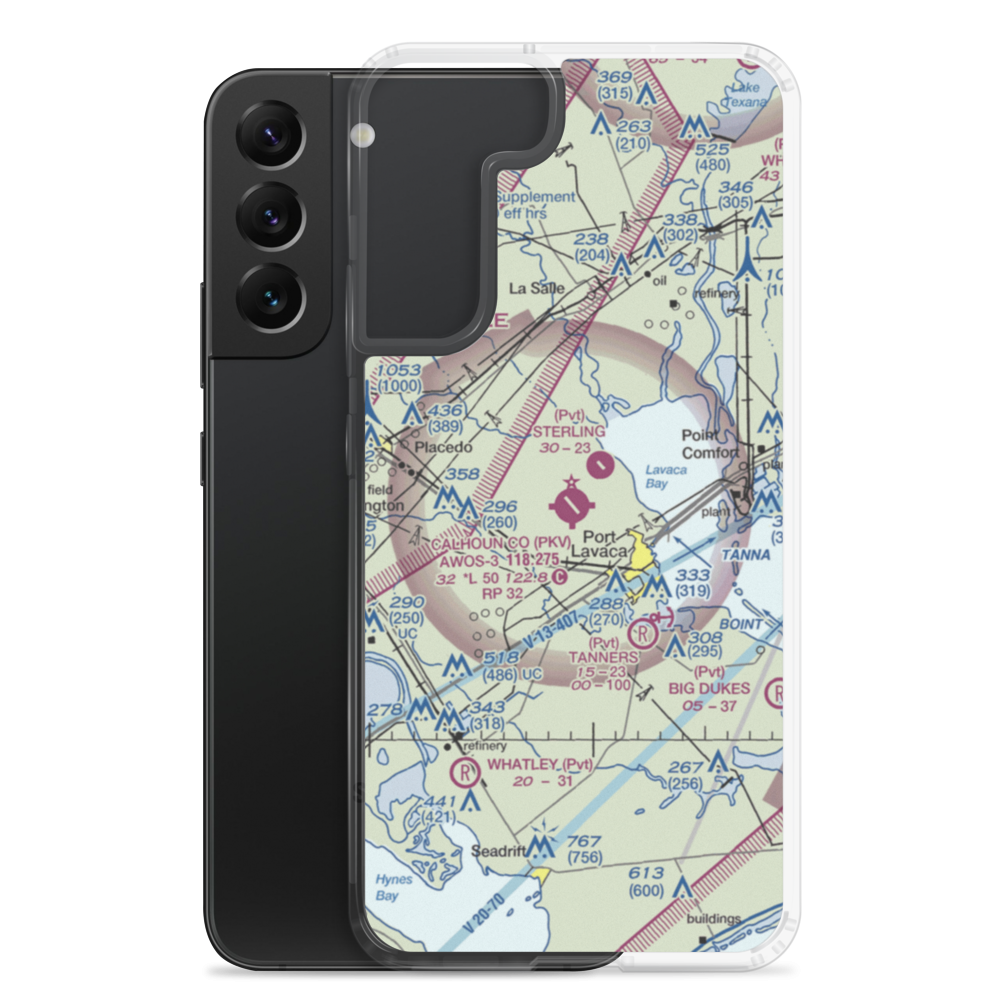 Calhoun County Airport (PKV) VFR Sectional Samsung Case Samsung Galaxy S22 Plus model shown