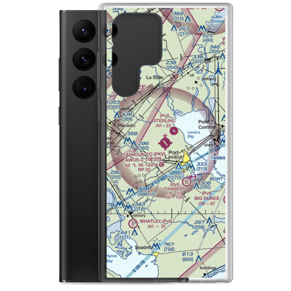 Calhoun County Airport (PKV) VFR Sectional Samsung Case Samsung Galaxy S22 Ultra model shown