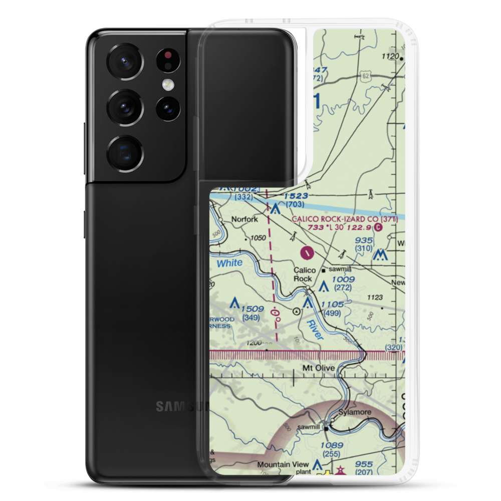 Calico Rock Izard County Airport (37T) VFR Sectional Samsung Case Samsung Galaxy S21 Ultra model shown