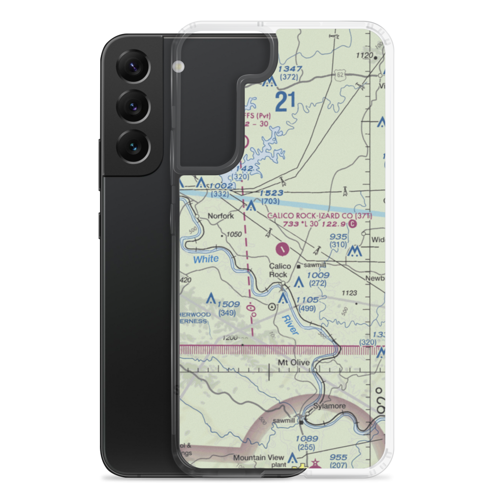 Calico Rock Izard County Airport (37T) VFR Sectional Samsung Case Samsung Galaxy S22 Plus model shown