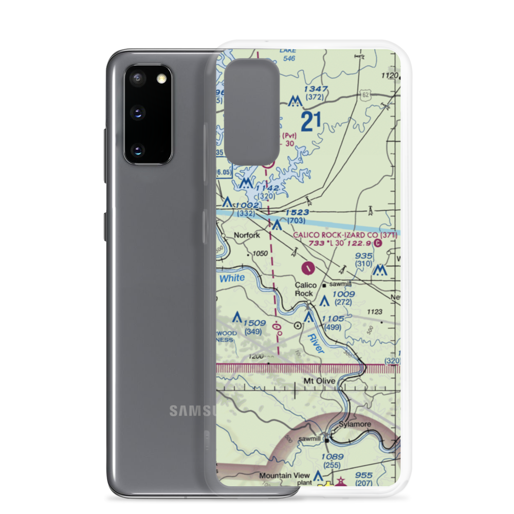 Calico Rock Izard County Airport (37T) VFR Sectional Samsung Case Samsung Galaxy S20 model shown