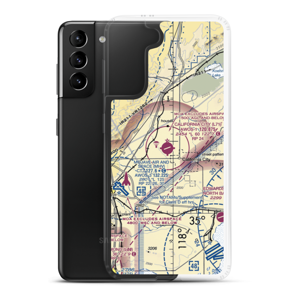California City Municipal Airport (L71) VFR Sectional Samsung Case Samsung Galaxy S21 Plus model shown