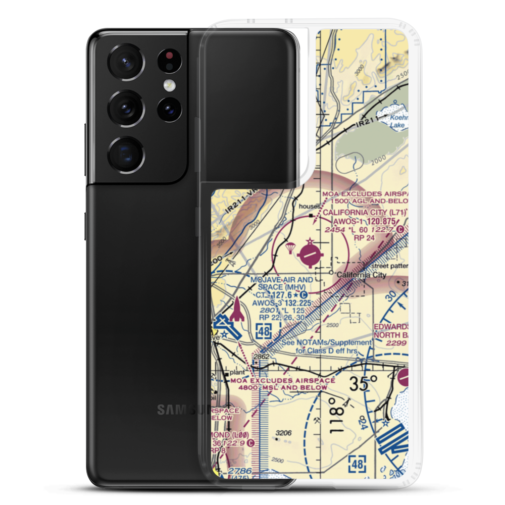 California City Municipal Airport (L71) VFR Sectional Samsung Case Samsung Galaxy S21 Ultra model shown