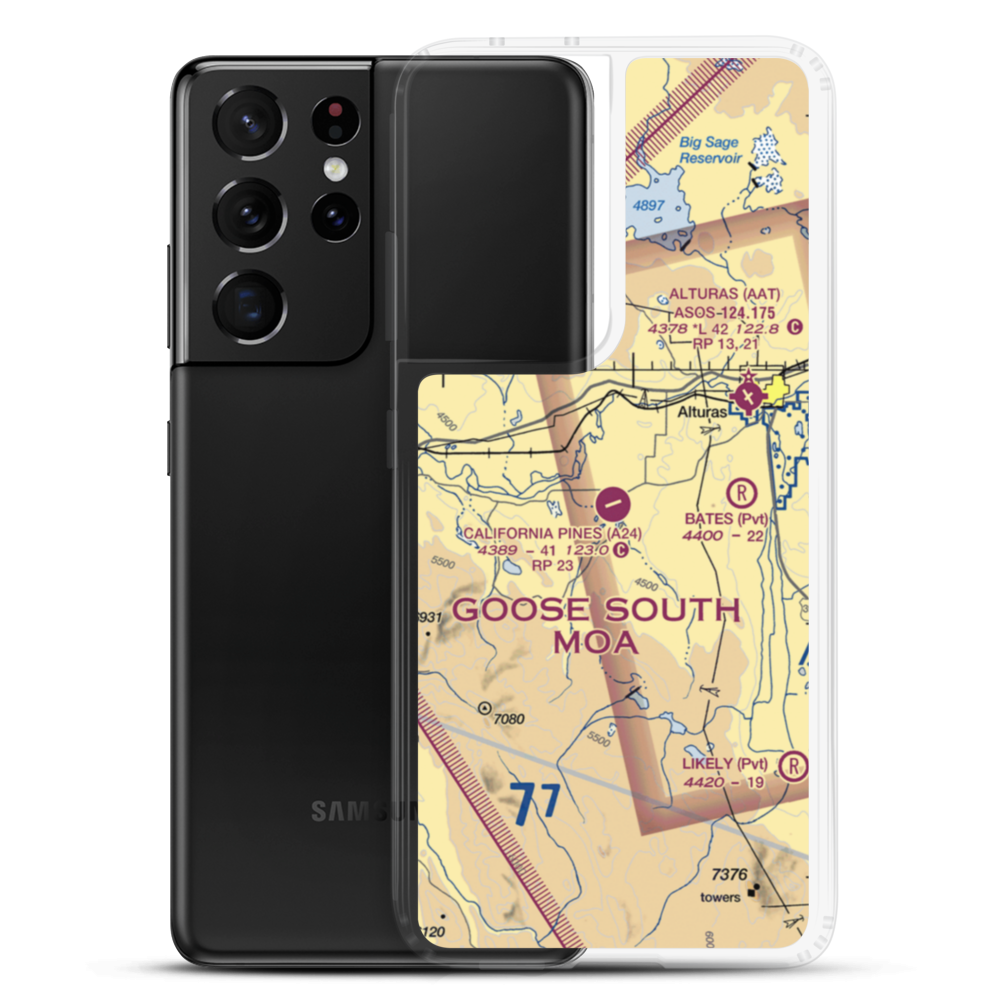 California Pines Airport (A24) VFR Sectional Samsung Case Samsung Galaxy S21 Ultra model shown