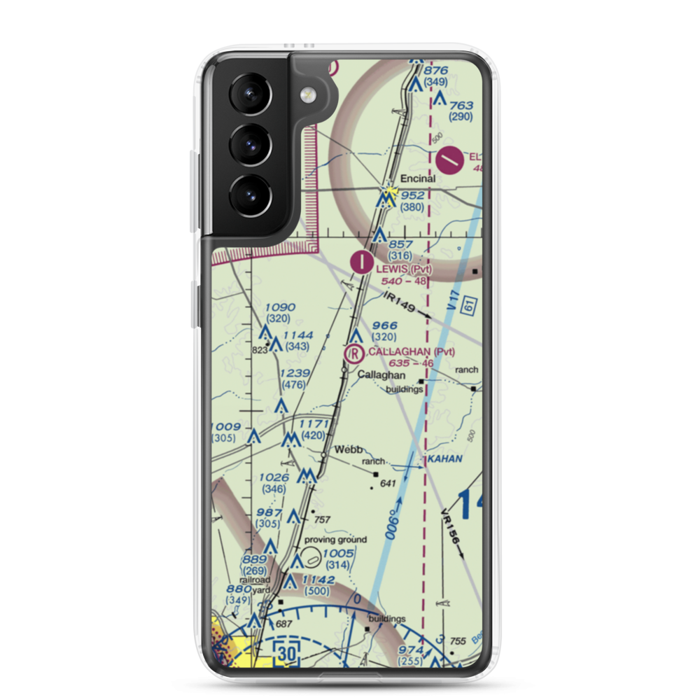 Callaghan Ranch Airport (90TX) VFR Sectional Samsung Case Samsung Galaxy S21 Plus model shown