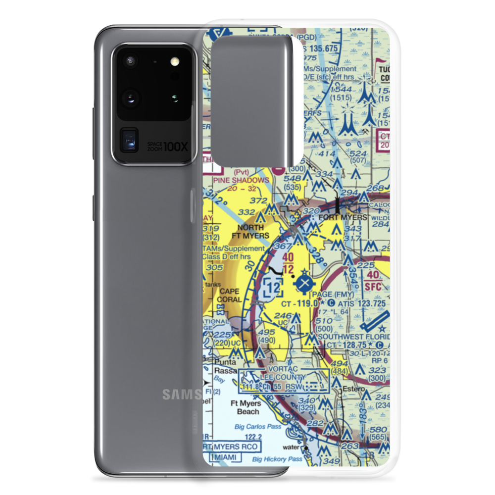 Caloosa Downtown Seaplane Base (29FA) VFR Sectional Samsung Case Samsung Galaxy S20 Ultra model shown