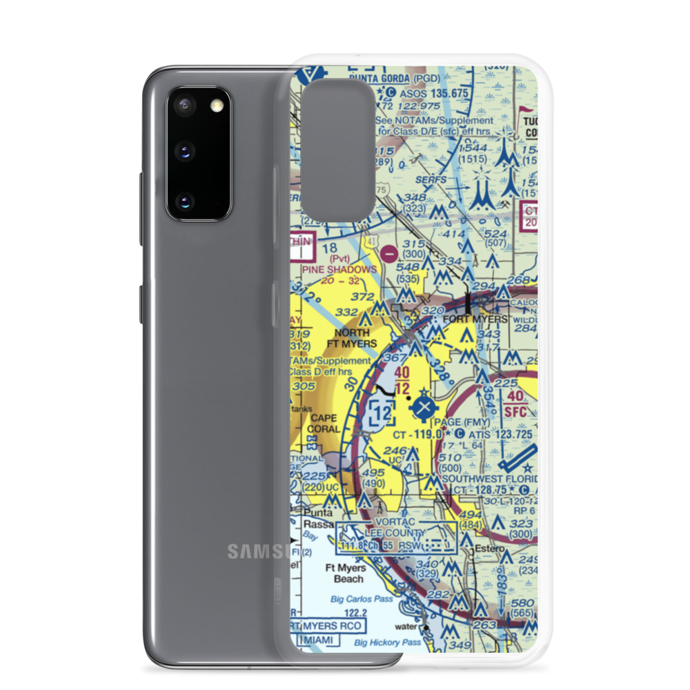 Caloosa Downtown Seaplane Base (29FA) VFR Sectional Samsung Case Samsung Galaxy S20 model shown