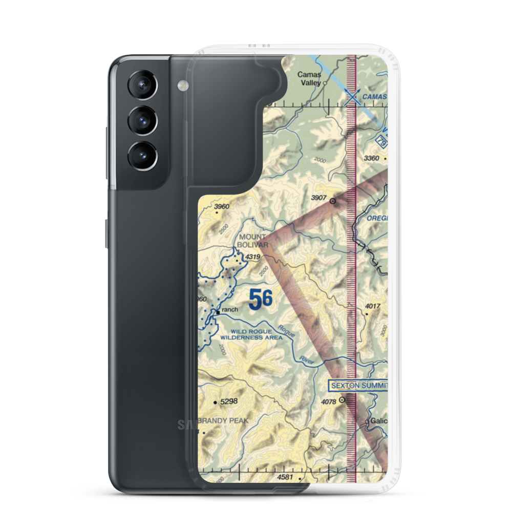Calvert Peak Airport (OR73) VFR Sectional Samsung Case Samsung Galaxy S21 model shown