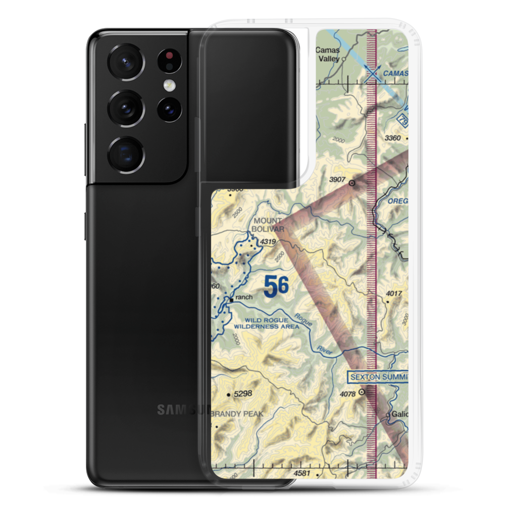 Calvert Peak Airport (OR73) VFR Sectional Samsung Case Samsung Galaxy S21 Ultra model shown