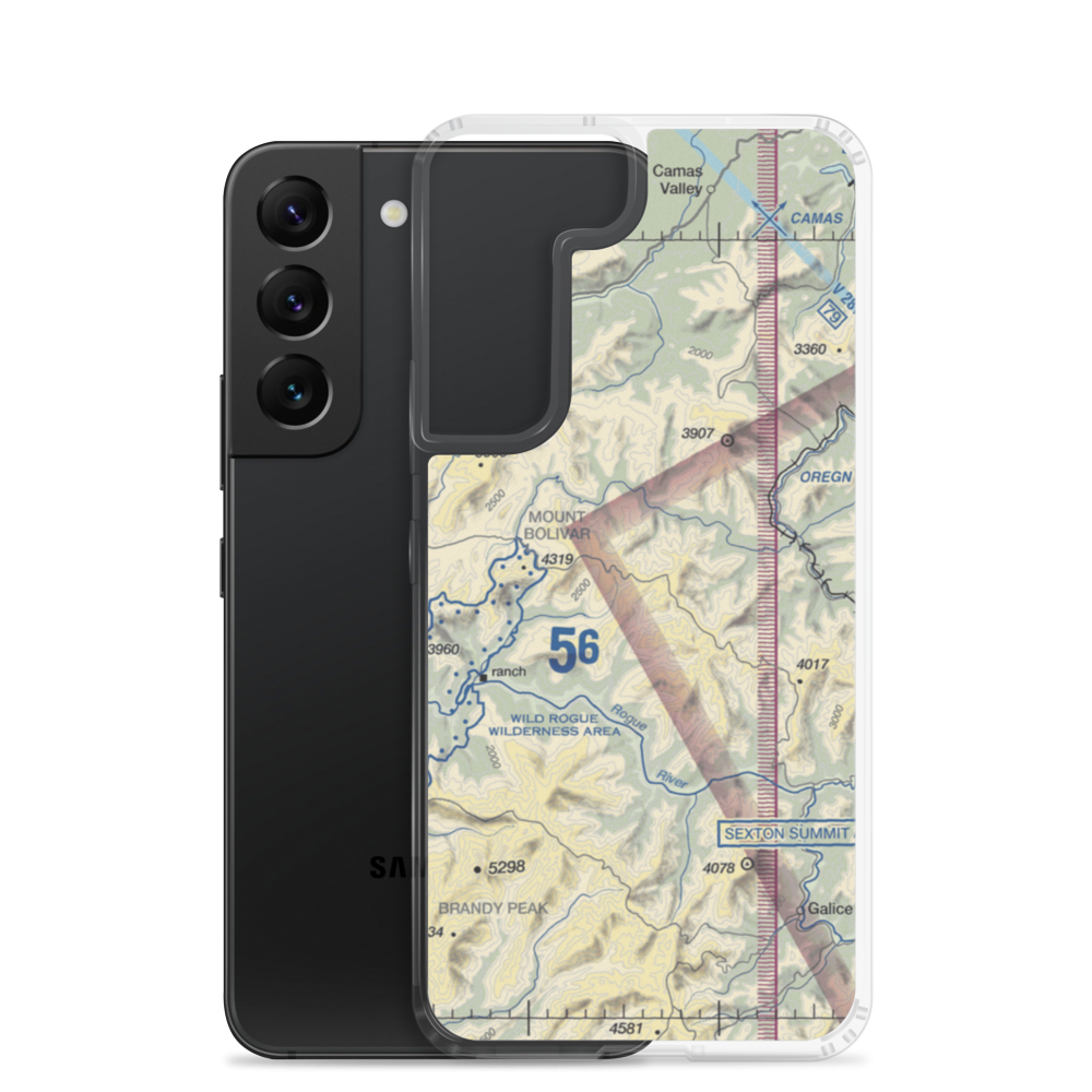 Calvert Peak Airport (OR73) VFR Sectional Samsung Case Samsung Galaxy S22 model shown