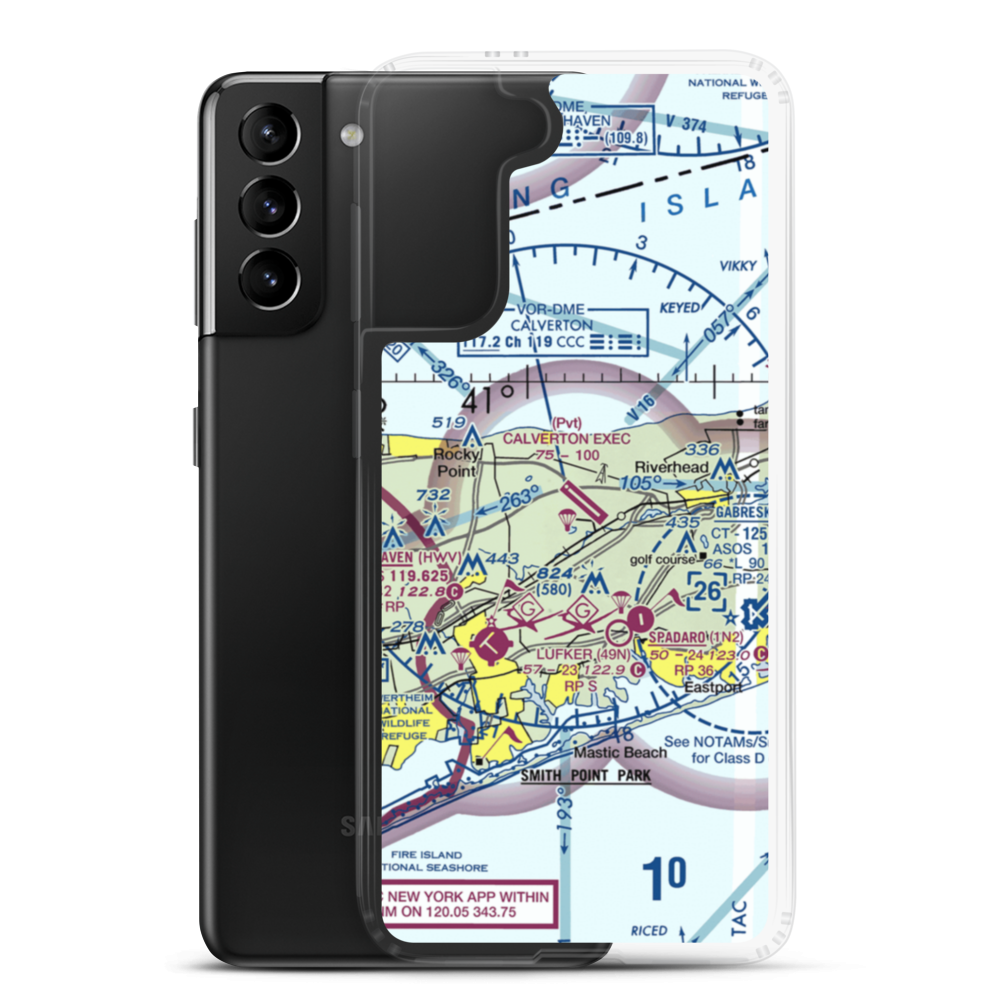 Calverton Executive Airpark (3C8) VFR Sectional Samsung Case Samsung Galaxy S21 Plus model shown