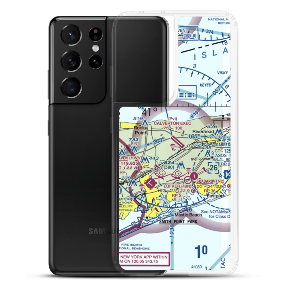 Calverton Executive Airpark (3C8) VFR Sectional Samsung Case Samsung Galaxy S21 Ultra model shown