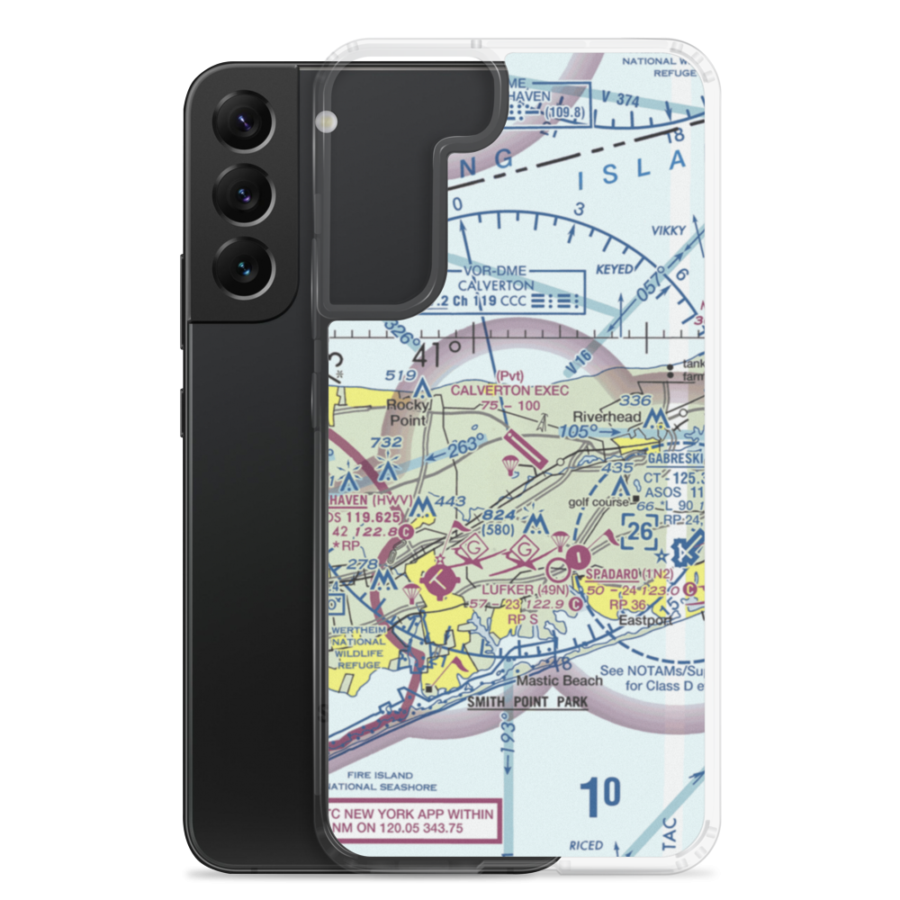 Calverton Executive Airpark (3C8) VFR Sectional Samsung Case Samsung Galaxy S22 Plus model shown