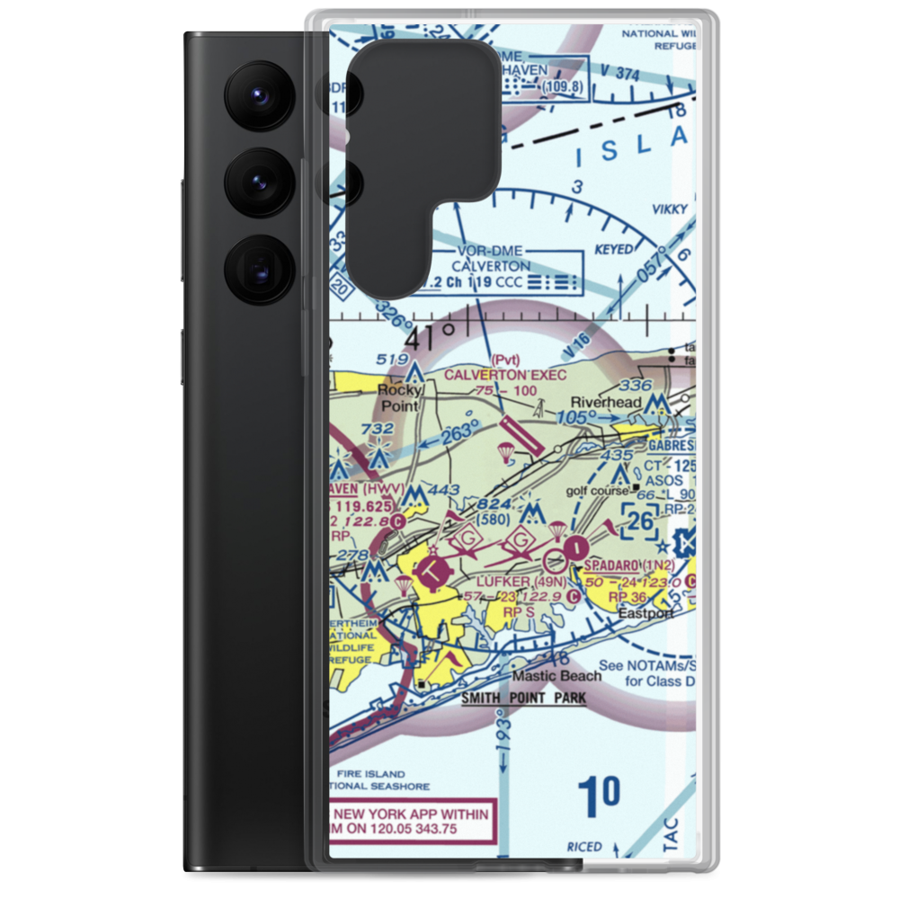 Calverton Executive Airpark (3C8) VFR Sectional Samsung Case Samsung Galaxy S22 Ultra model shown