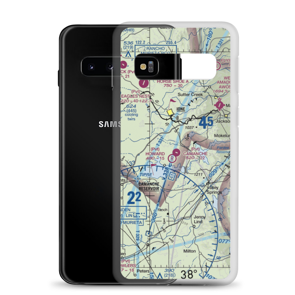 Camanche Skypark Airport (CA19) VFR Sectional Samsung Case Samsung Galaxy S10 model shown