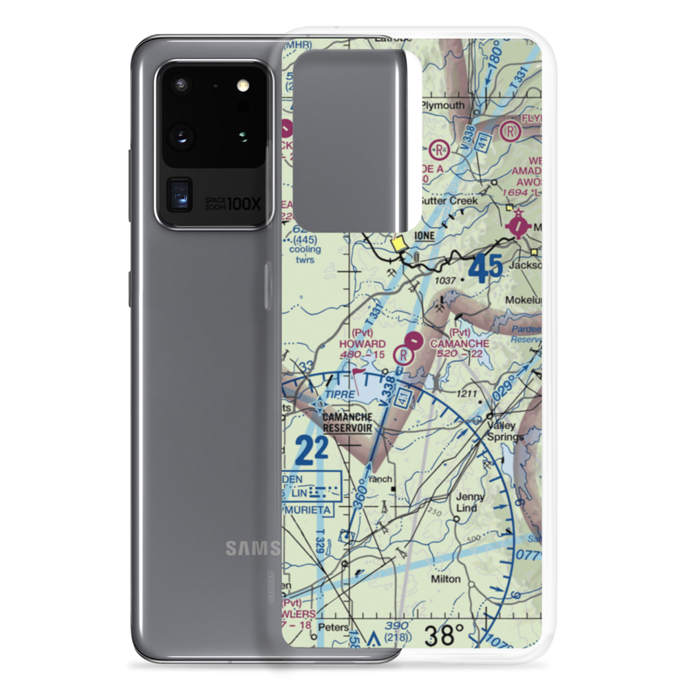 Camanche Skypark Airport (CA19) VFR Sectional Samsung Case Samsung Galaxy S20 Ultra model shown