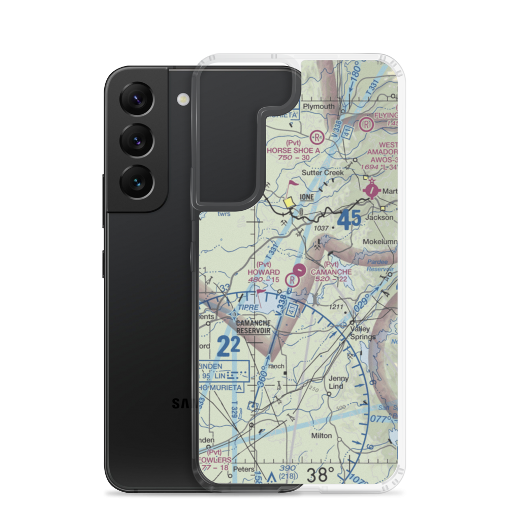 Camanche Skypark Airport (CA19) VFR Sectional Samsung Case Samsung Galaxy S22 model shown