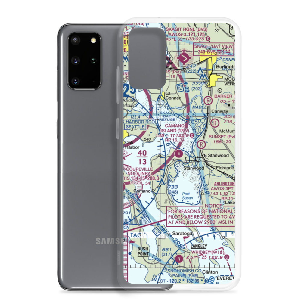Camano Island Airfield (13W) VFR Sectional Samsung Case Samsung Galaxy S20 Plus model shown