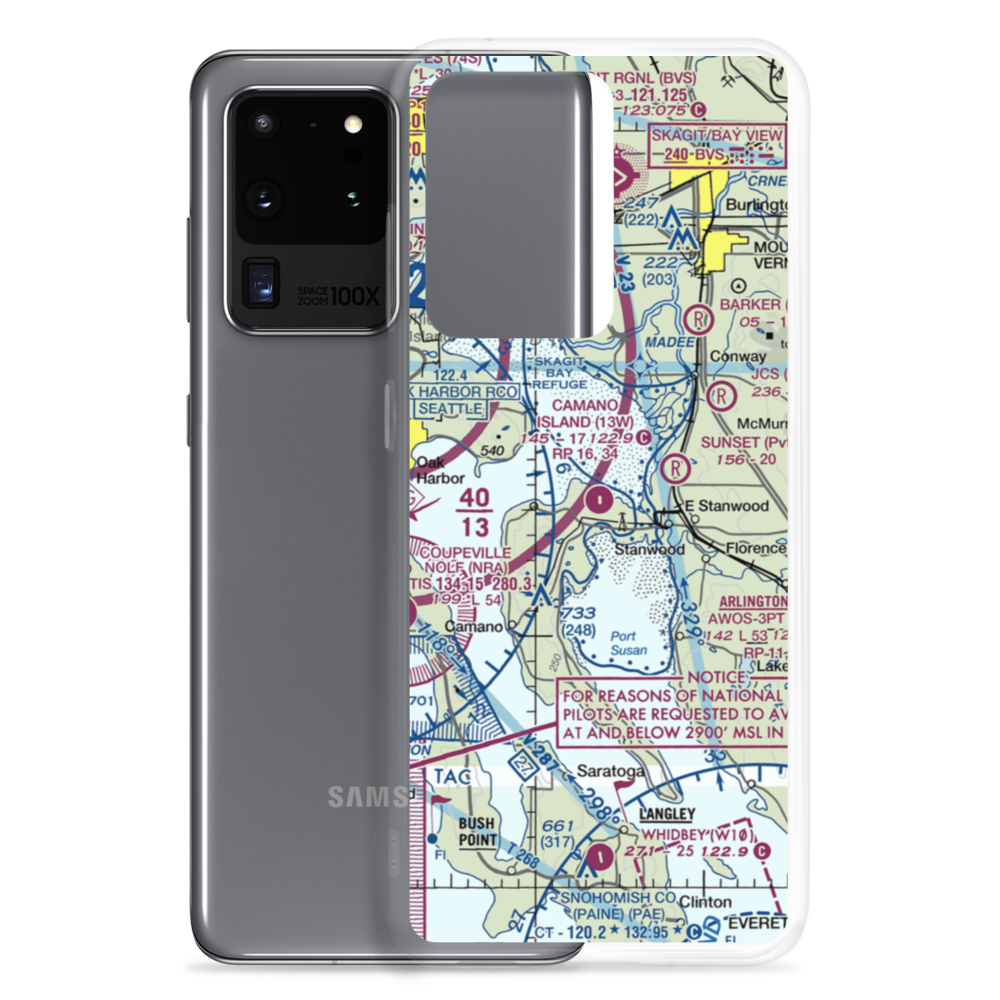 Camano Island Airfield (13W) VFR Sectional Samsung Case Samsung Galaxy S20 Ultra model shown
