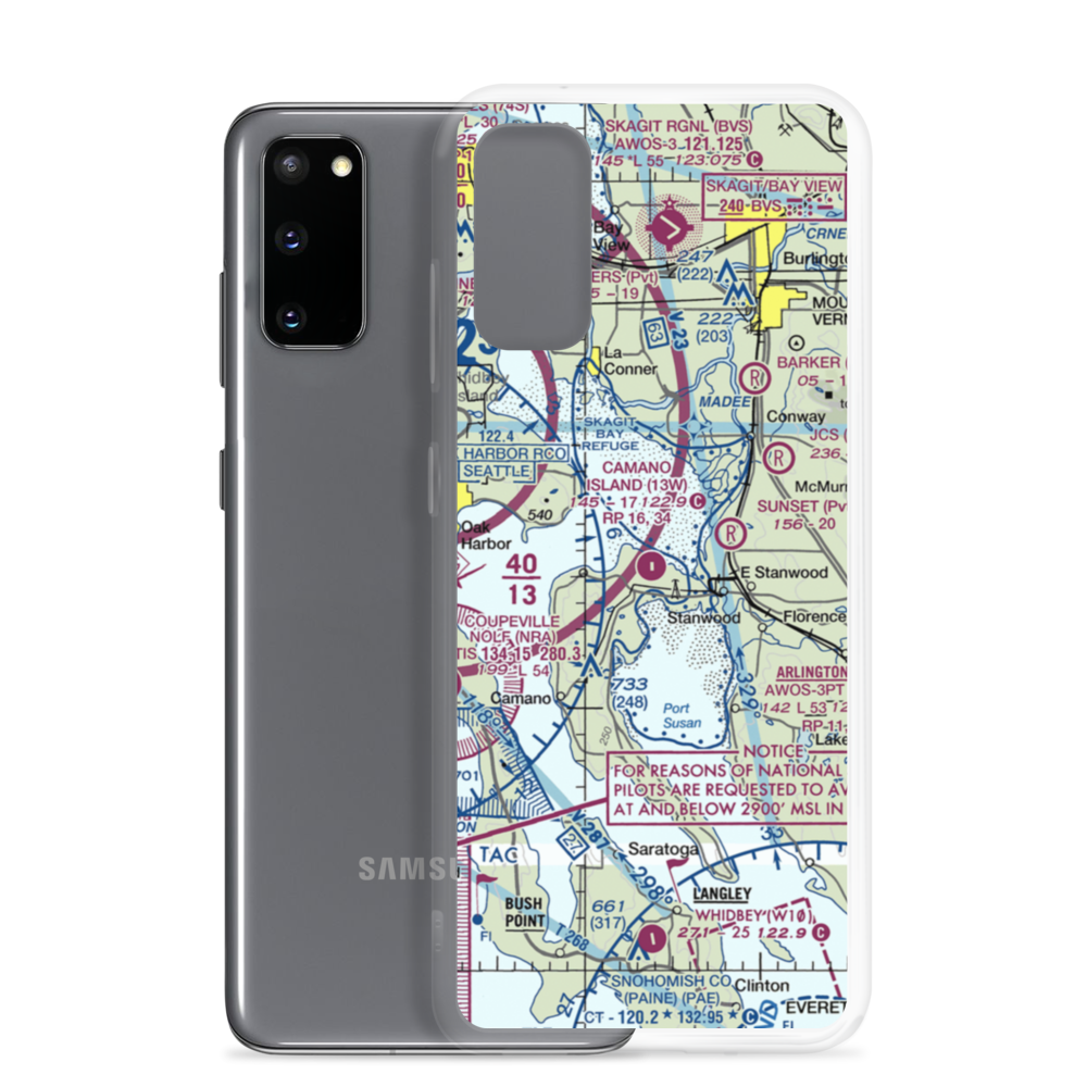 Camano Island Airfield (13W) VFR Sectional Samsung Case Samsung Galaxy S20 model shown