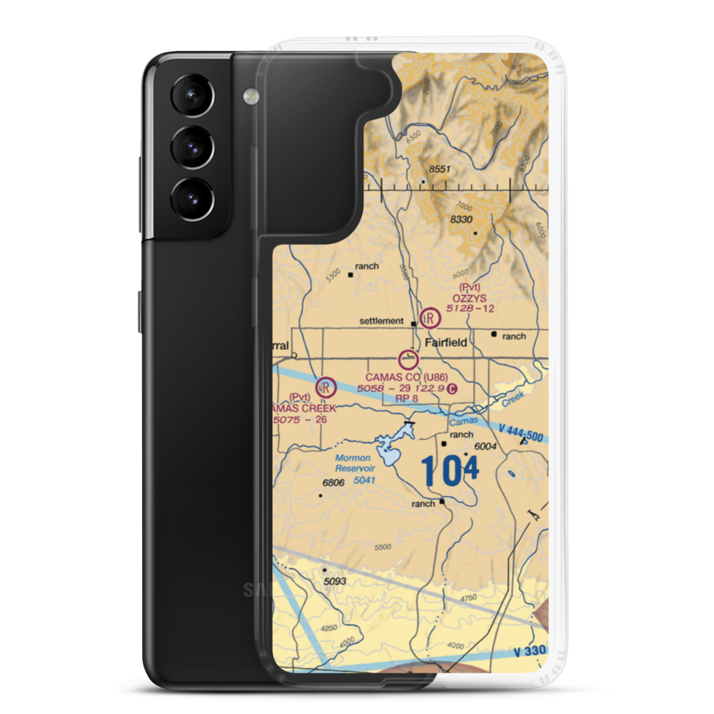 Camas County Airport (U86) VFR Sectional Samsung Case Samsung Galaxy S21 Plus model shown