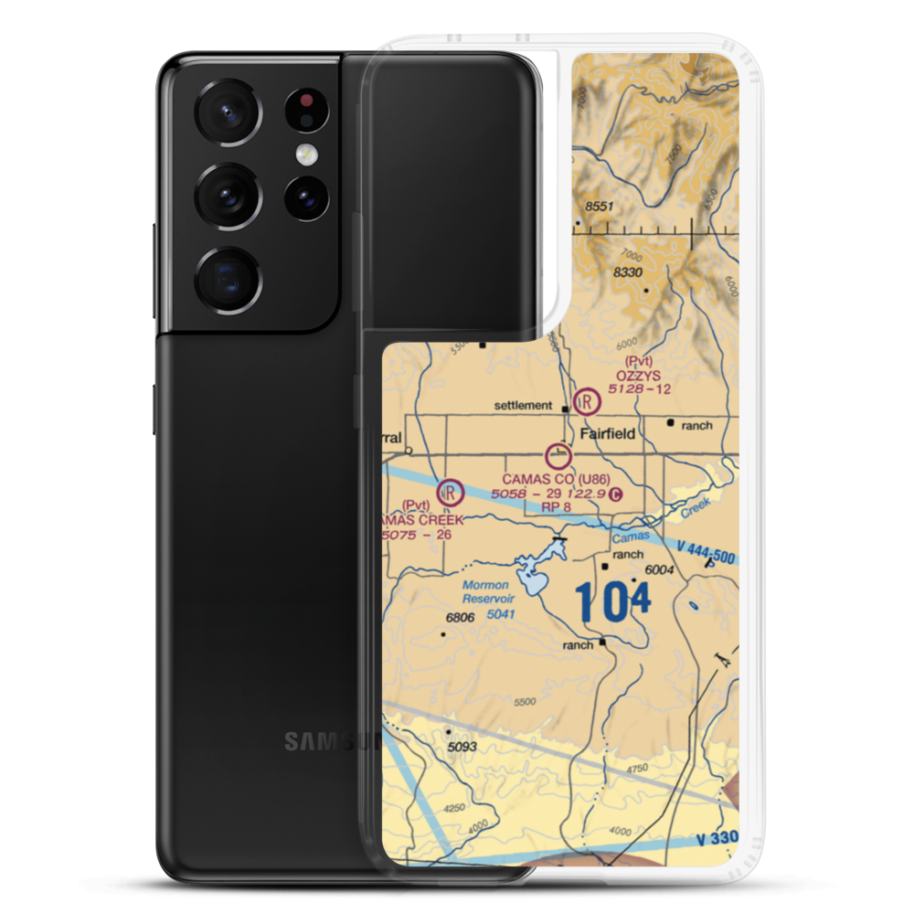 Camas County Airport (U86) VFR Sectional Samsung Case Samsung Galaxy S21 Ultra model shown