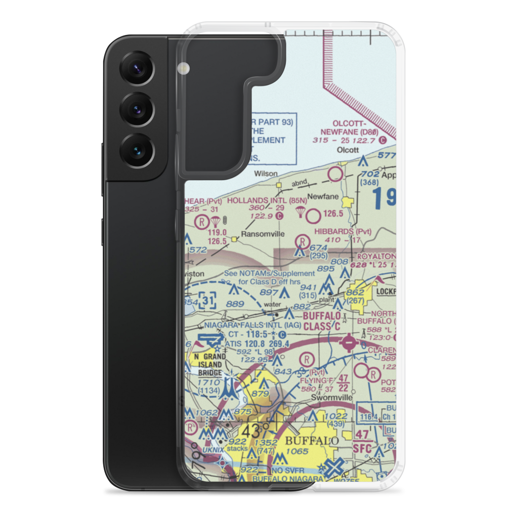 Cambria Airport (NK25) VFR Sectional Samsung Case Samsung Galaxy S22 Plus model shown